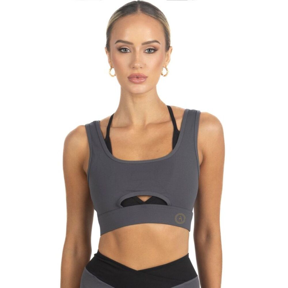Cleo Color Block Activewear Sportsbra in Black